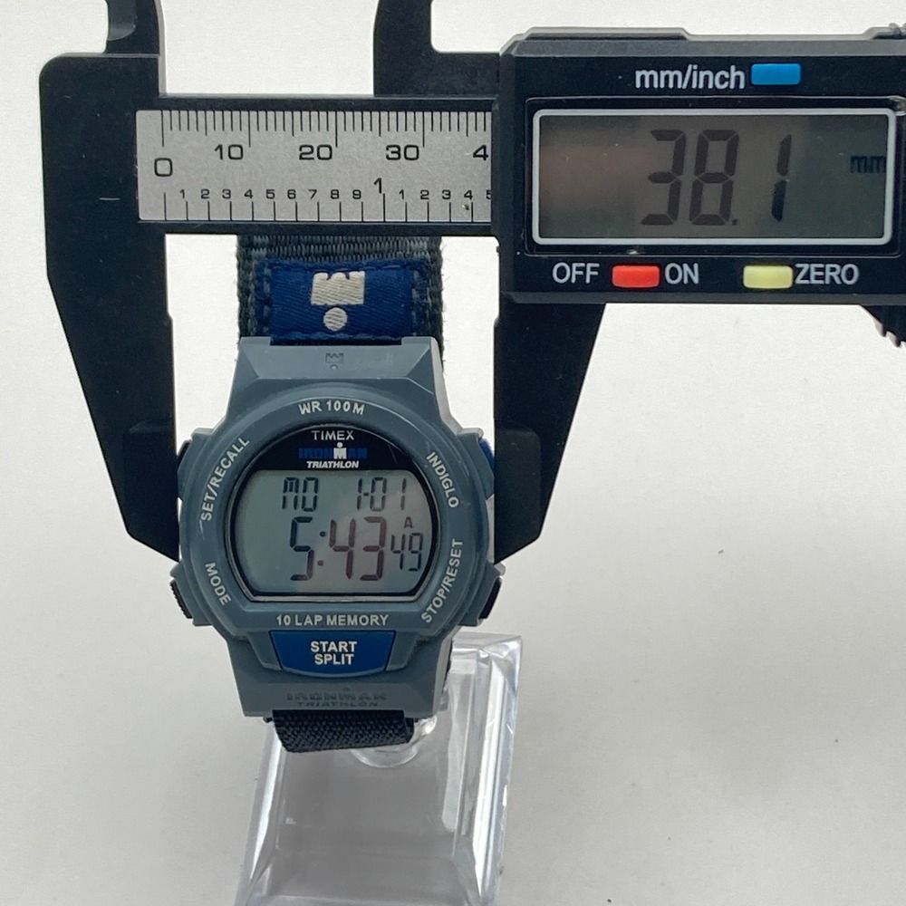 Timex Ironman Men's Watch Digital Gray Blue Indiglo 10 Lap Chrono New Battery - Picture 10 of 16